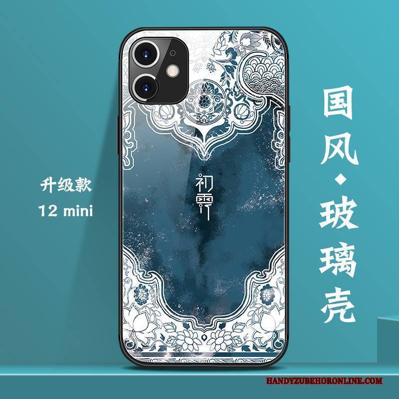 Hülle iPhone 12 Mini Kreativ Persönlichkeit Chinesische Art, Case iPhone 12 Mini Netto Rot Neu