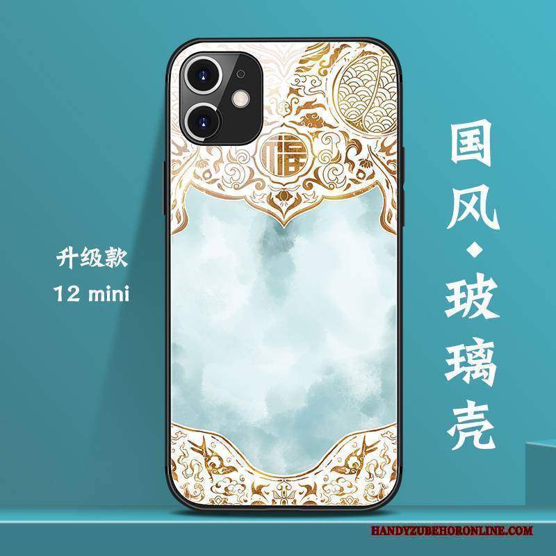 Hülle iPhone 12 Mini Kreativ Persönlichkeit Chinesische Art, Case iPhone 12 Mini Netto Rot Neu