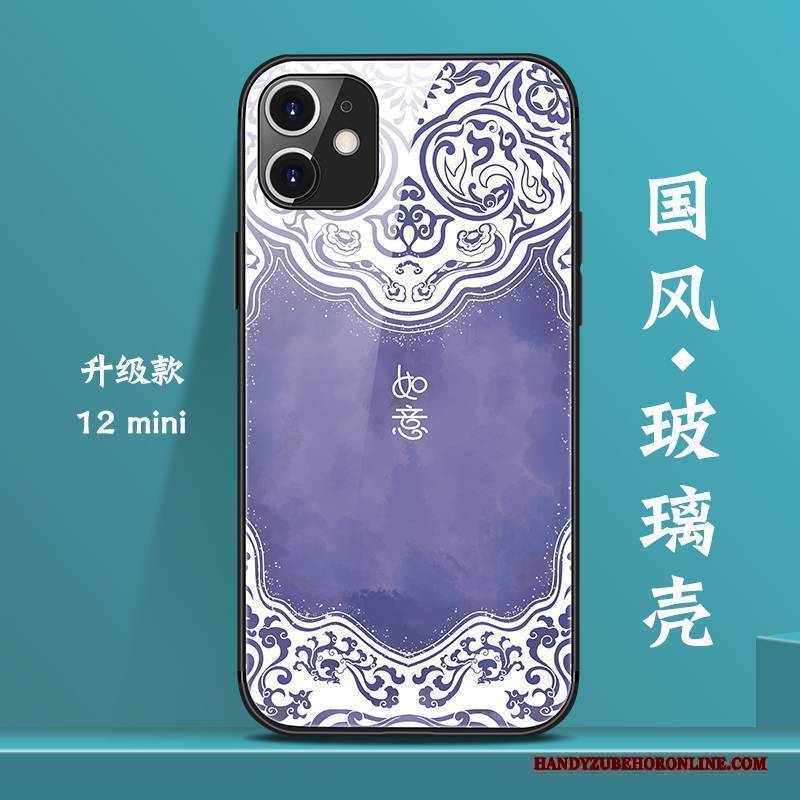 Hülle iPhone 12 Mini Kreativ Persönlichkeit Chinesische Art, Case iPhone 12 Mini Netto Rot Neu