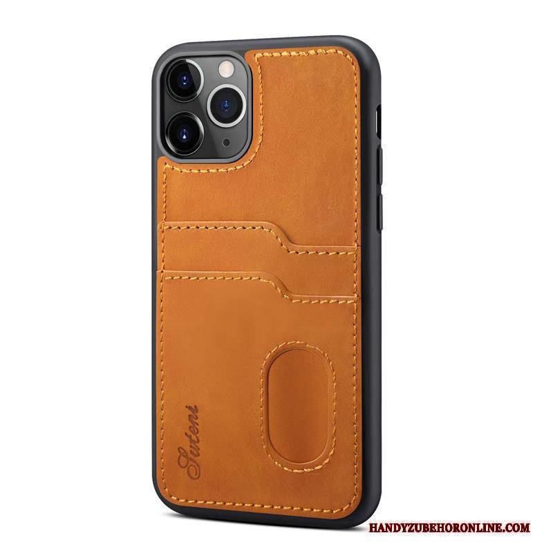 Hülle iPhone 12 Pro Max Lederhülle Gelb Neu, Case iPhone 12 Pro Max Karte Hintere Abdeckung