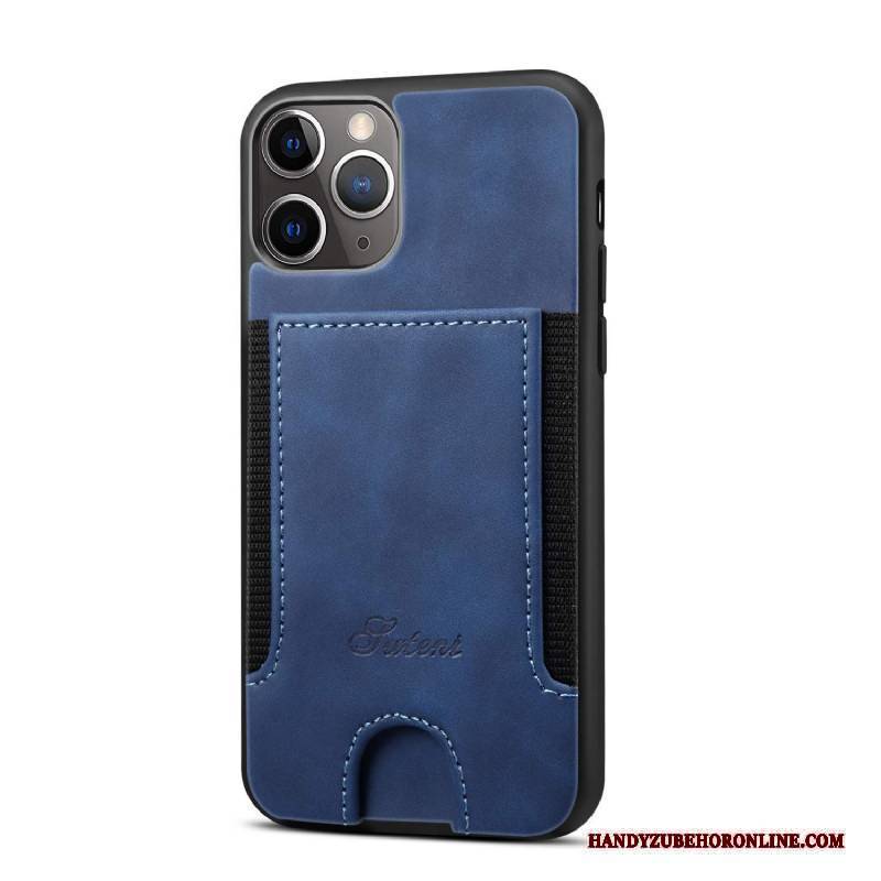 Hülle iPhone 12 Pro Max Lederhülle Karte Neu, Case iPhone 12 Pro Max Schutz Hintere Abdeckung Blau