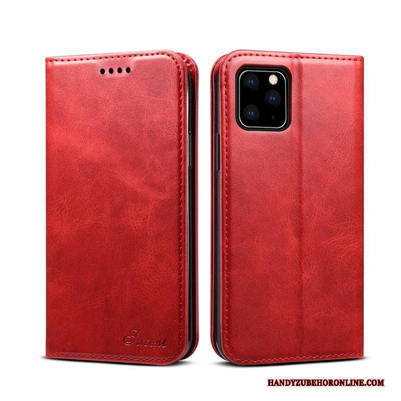 Hülle iPhone 12 Pro Max Lederhülle Rot Handyhüllen, Case iPhone 12 Pro Max Leder