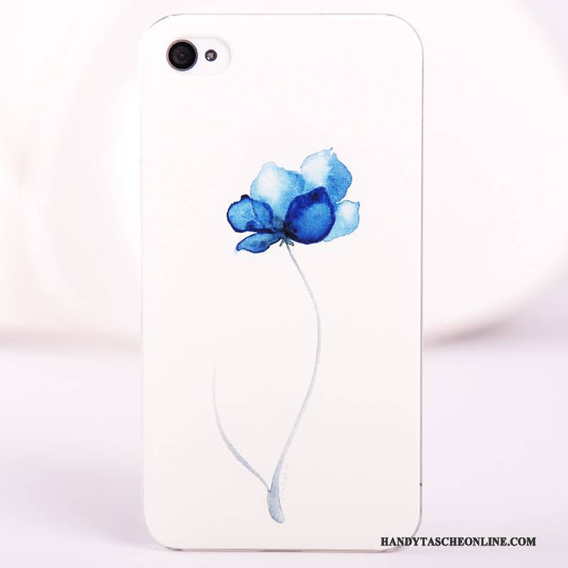 Hülle iPhone 4/4s Gemalt Handyhüllen Schwer, Case iPhone 4/4s Schutz Blau Nubuck