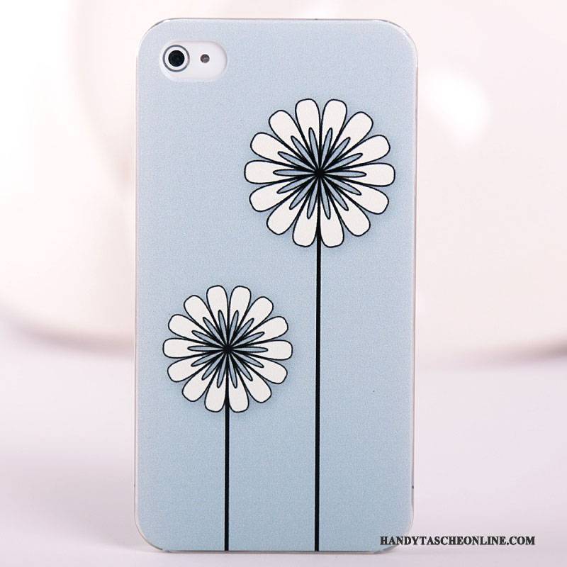 Hülle iPhone 4/4s Gemalt Handyhüllen Schwer, Case iPhone 4/4s Schutz Blau Nubuck