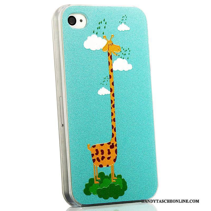 Hülle iPhone 4/4s Karikatur Nubuck Hellblau, Case iPhone 4/4s Prägung Schlank Trend