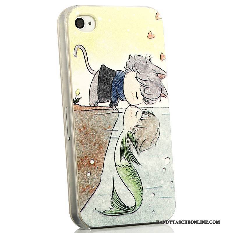 Hülle iPhone 4/4s Karikatur Nubuck Hellblau, Case iPhone 4/4s Prägung Schlank Trend