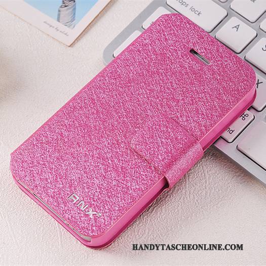 Hülle iPhone 4/4s Lederhülle Persönlichkeit Anti-sturz, Case iPhone 4/4s Schutz Rosa Handyhüllen