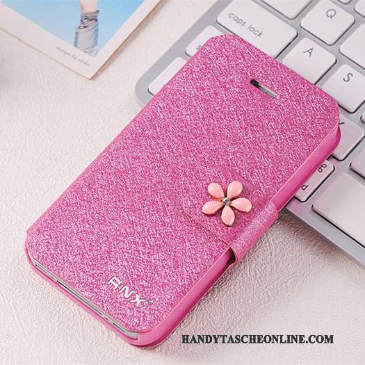 Hülle iPhone 4/4s Lederhülle Persönlichkeit Anti-sturz, Case iPhone 4/4s Schutz Rosa Handyhüllen