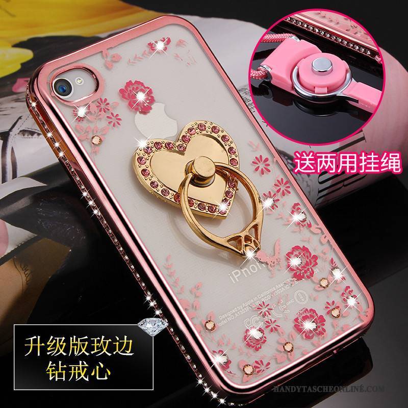 Hülle iPhone 4/4s Taschen Handyhüllen Hängende Verzierungen, Case iPhone 4/4s Weiche Rosa