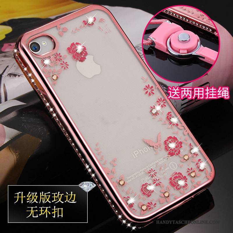 Hülle iPhone 4/4s Taschen Handyhüllen Hängende Verzierungen, Case iPhone 4/4s Weiche Rosa