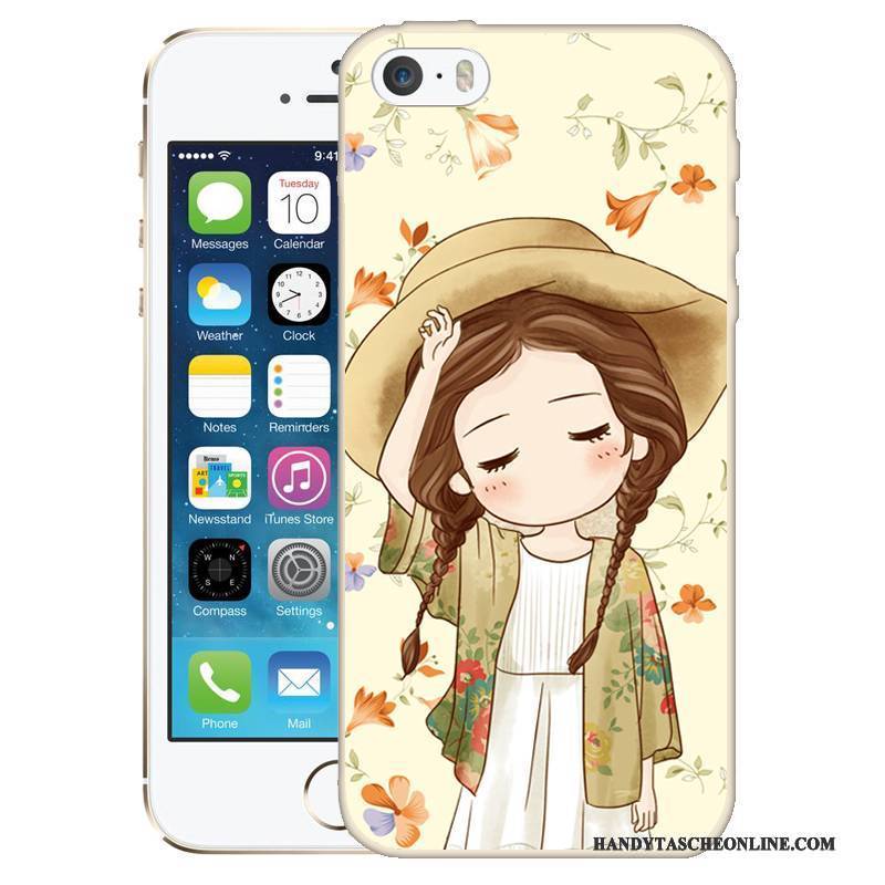 Hülle iPhone 5/5s Gemalt Handyhüllen Grün, Case iPhone 5/5s Karikatur