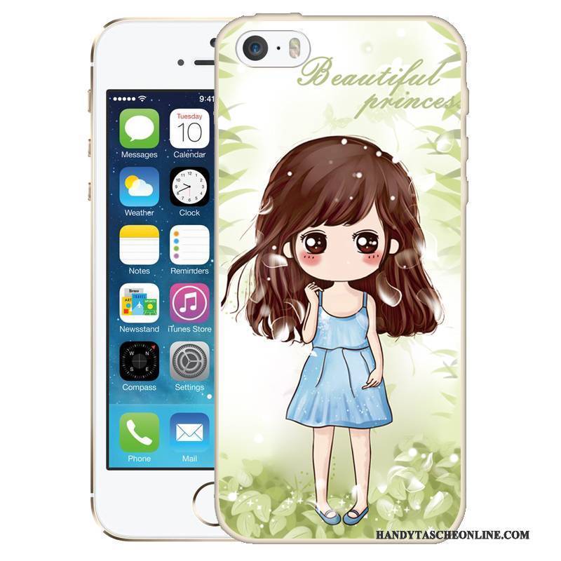 Hülle iPhone 5/5s Gemalt Handyhüllen Grün, Case iPhone 5/5s Karikatur