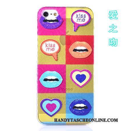 Hülle iPhone 5/5s Karikatur Farbe Gelb, Case iPhone 5/5s Schutz Zubehör Blau