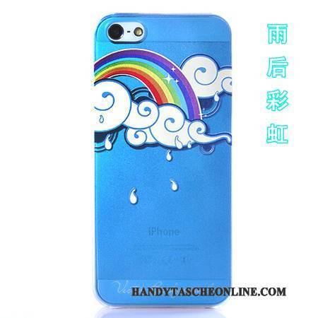 Hülle iPhone 5/5s Karikatur Farbe Gelb, Case iPhone 5/5s Schutz Zubehör Blau