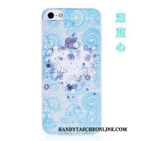 Hülle iPhone 5/5s Karikatur Farbe Gelb, Case iPhone 5/5s Schutz Zubehör Blau