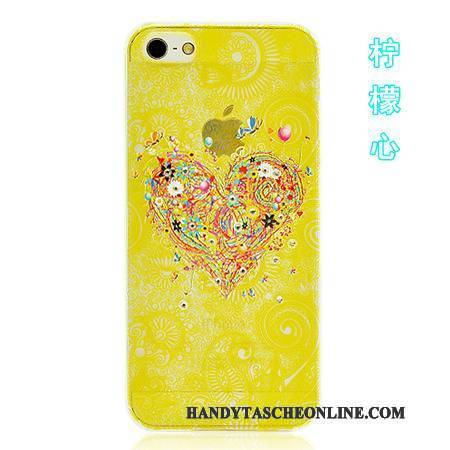 Hülle iPhone 5/5s Karikatur Farbe Gelb, Case iPhone 5/5s Schutz Zubehör Blau