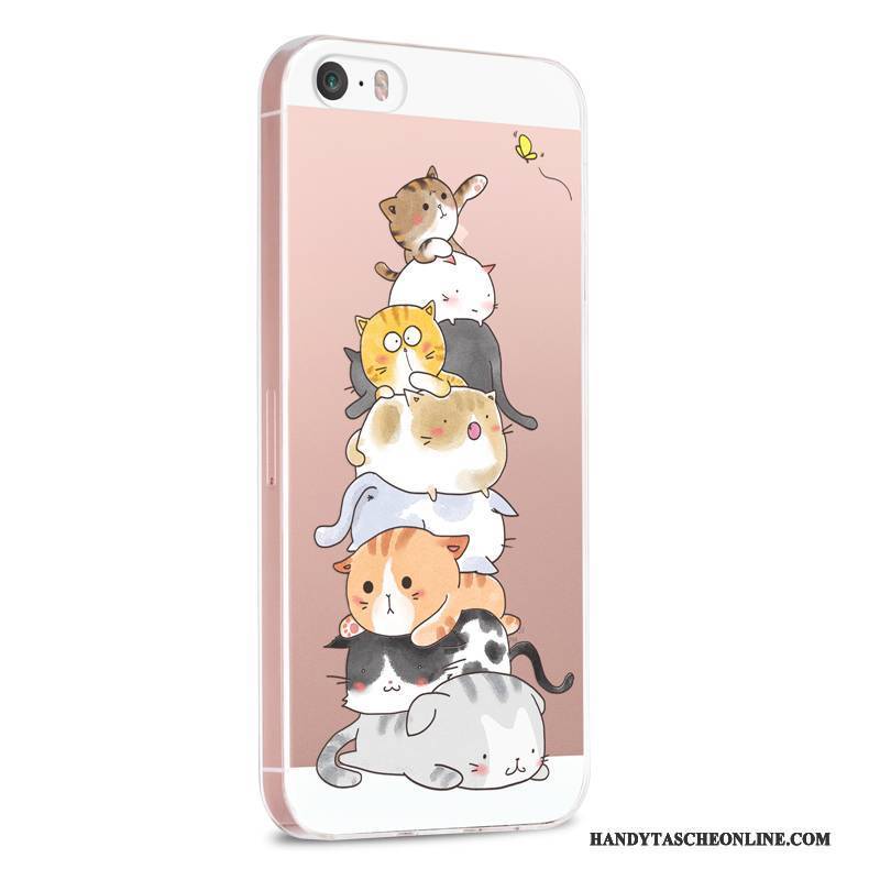 Hülle iPhone 5/5s Karikatur Rosa Transparent, Case iPhone 5/5s Silikon Nette Handyhüllen