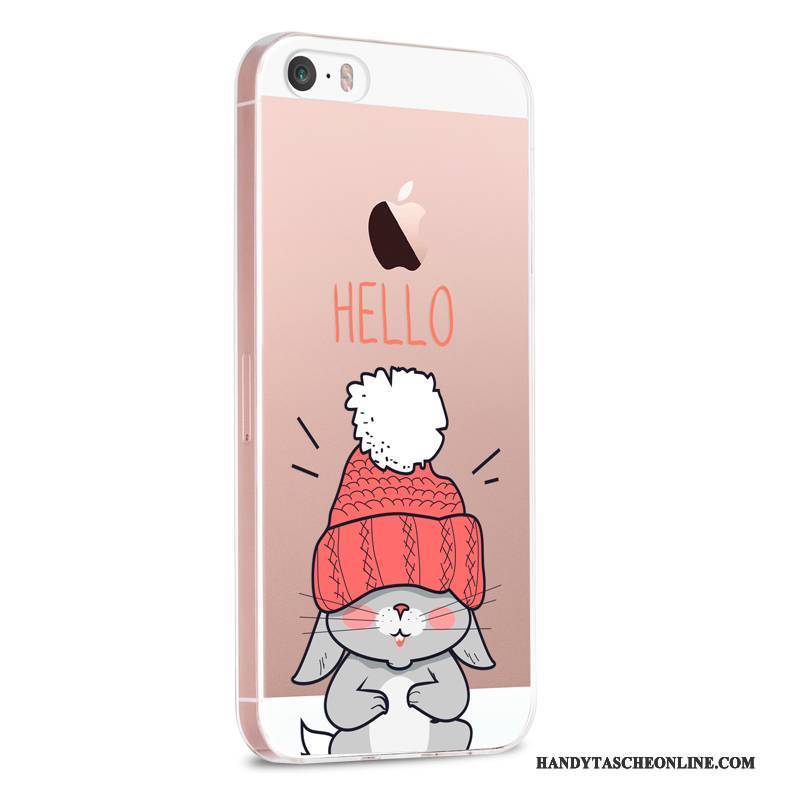 Hülle iPhone 5/5s Karikatur Rosa Transparent, Case iPhone 5/5s Silikon Nette Handyhüllen