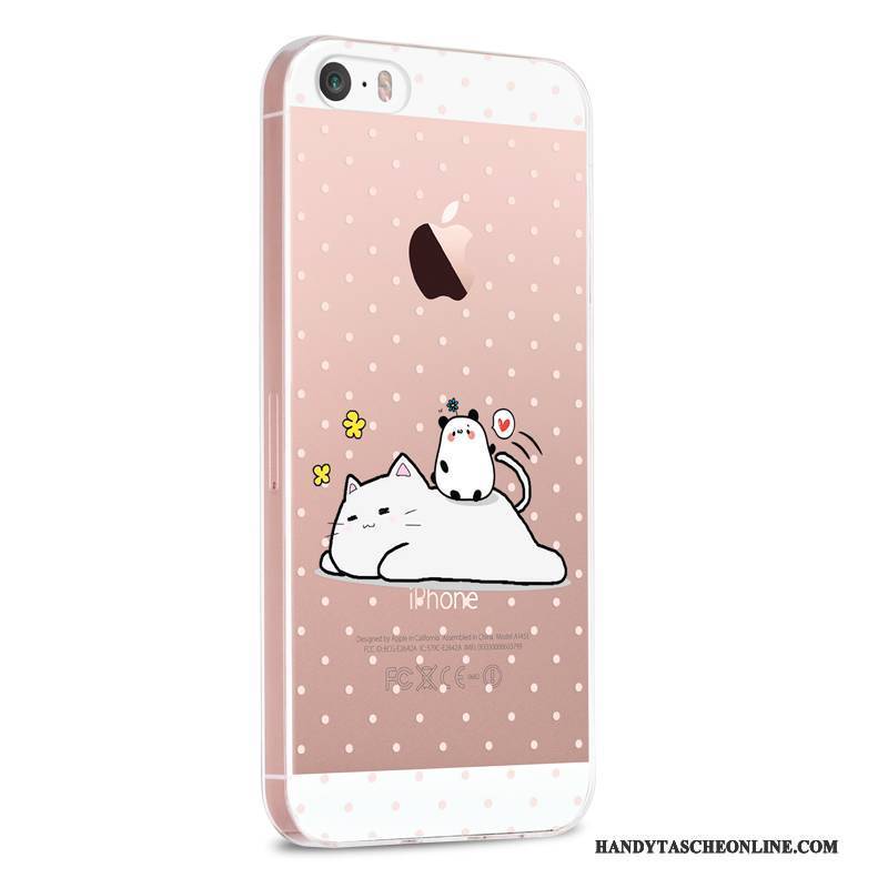 Hülle iPhone 5/5s Karikatur Rosa Transparent, Case iPhone 5/5s Silikon Nette Handyhüllen