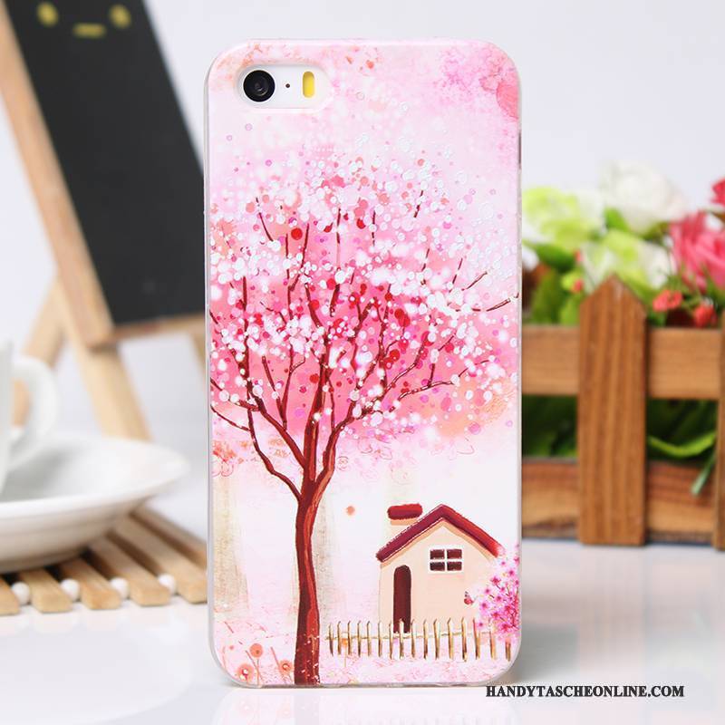 Hülle iPhone 5/5s Kreativ Handyhüllen Neu, Case iPhone 5/5s Schutz Rosa Kühl