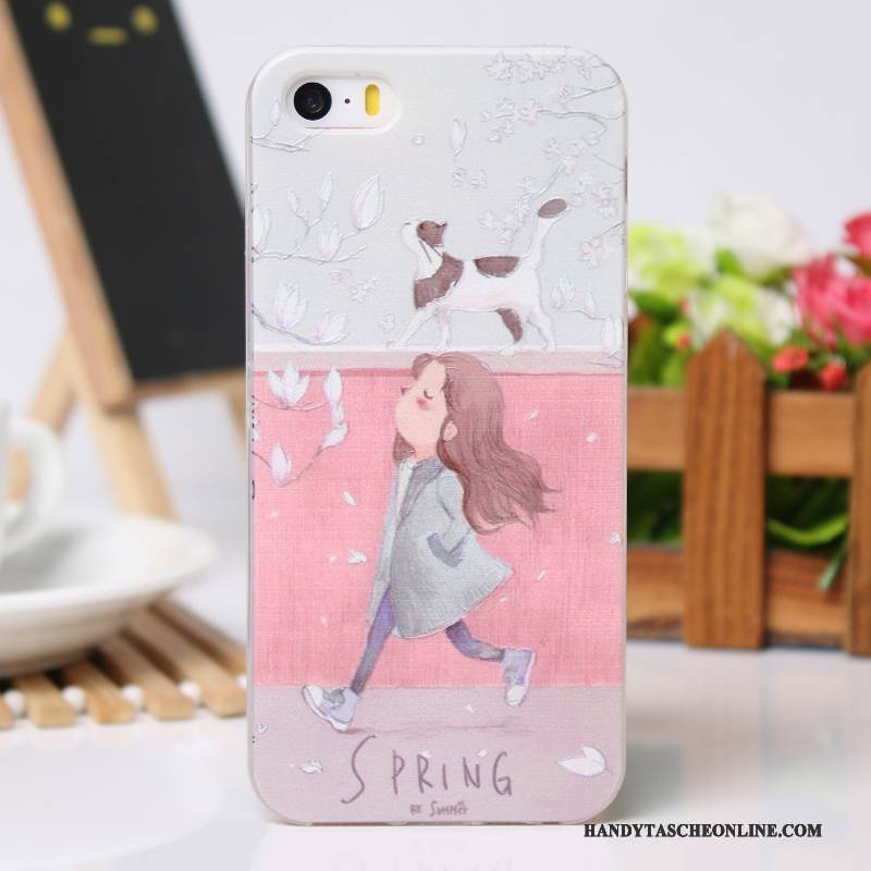 Hülle iPhone 5/5s Kreativ Handyhüllen Neu, Case iPhone 5/5s Schutz Rosa Kühl