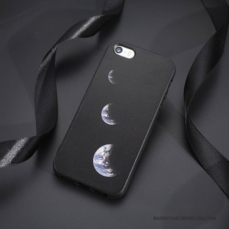 Hülle iPhone 5/5s Kreativ Trendmarke Schwer, Case iPhone 5/5s Schwarz Anti-sturz