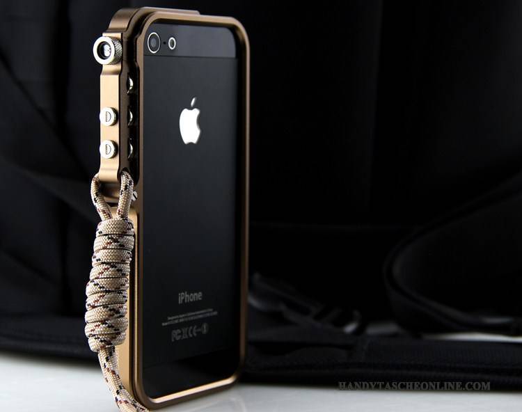 Hülle iPhone 5/5s Metall Gold Handyhüllen, Case iPhone 5/5s Trend Grenze