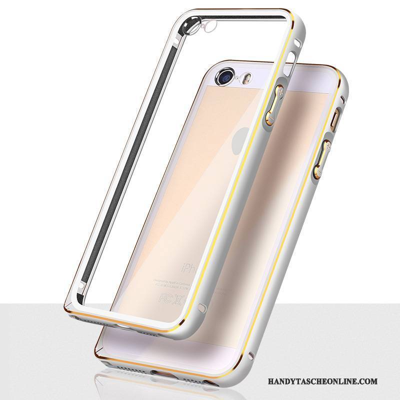 Hülle iPhone 5/5s Metall Hintere Abdeckung Rosa, Case iPhone 5/5s Schutz Grenze Gold