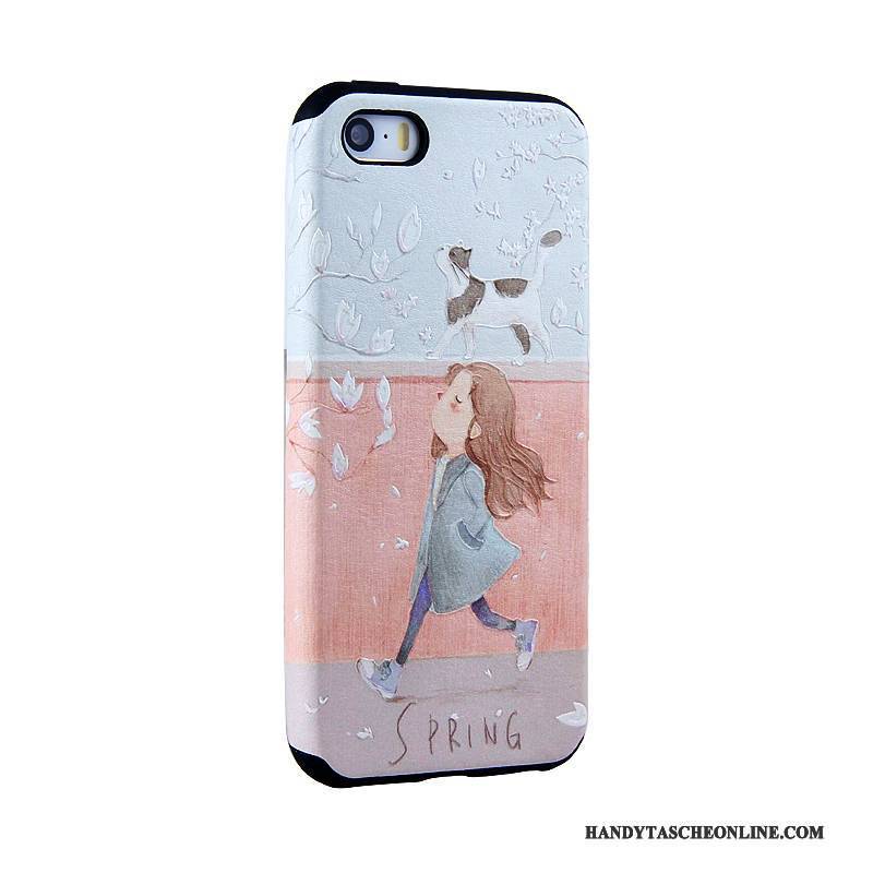 Hülle iPhone 5/5s Prägung Blau Trend, Case iPhone 5/5s Schutz Handyhüllen