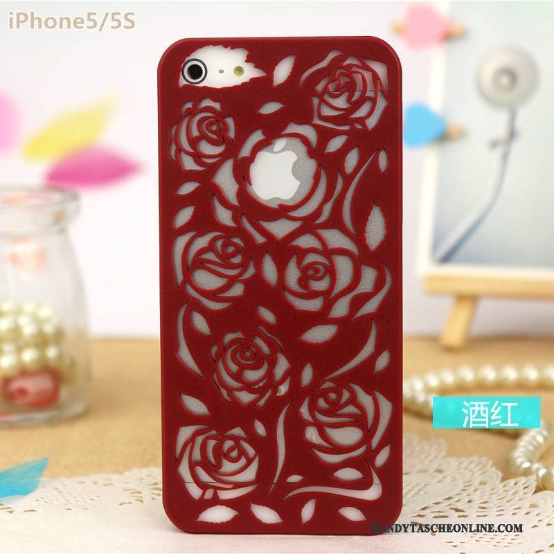 Hülle iPhone 5/5s Schutz Durchbrochenes Leicht, Case iPhone 5/5s Rose Blumen