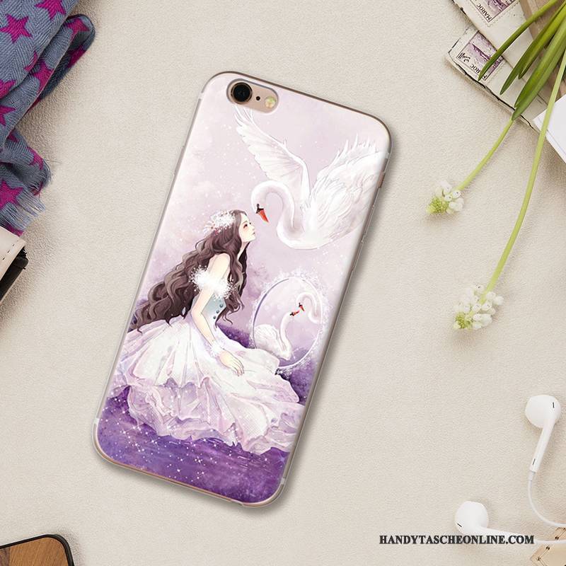 Hülle iPhone 5/5s Silikon Handyhüllen Nette, Case iPhone 5/5s Karikatur Anti-sturz Lila