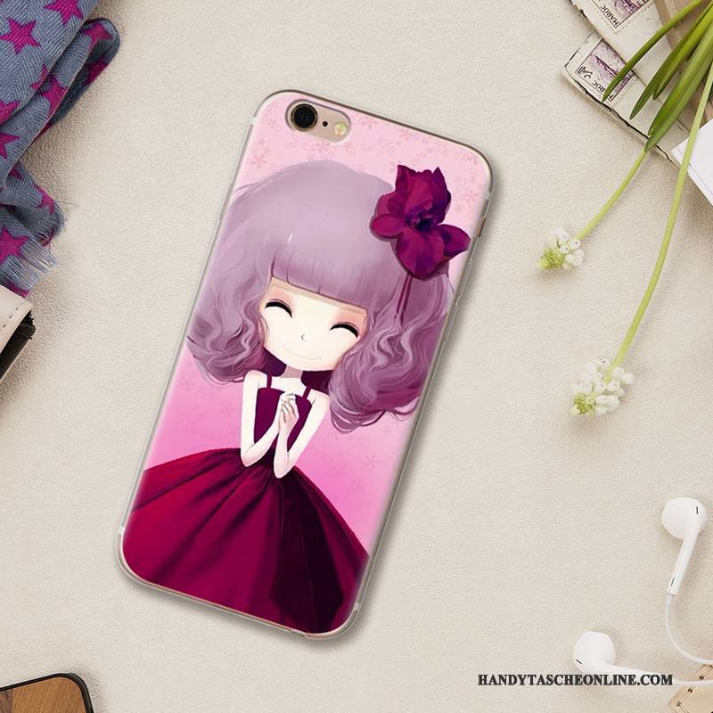 Hülle iPhone 5/5s Silikon Handyhüllen Nette, Case iPhone 5/5s Karikatur Anti-sturz Lila