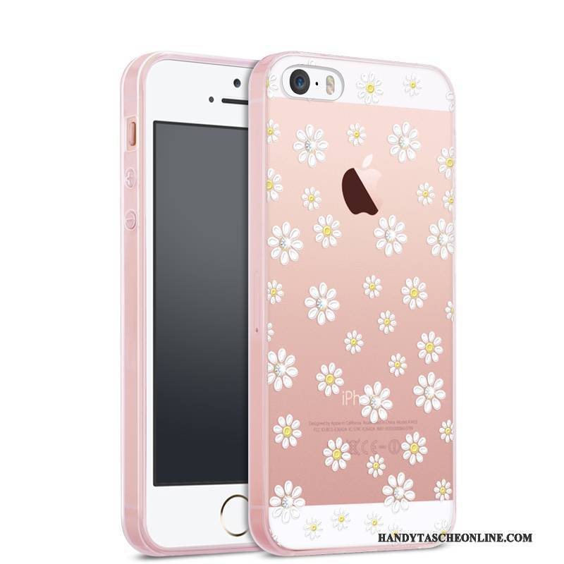 Hülle iPhone 5/5s Silikon Handyhüllen Trend, Case iPhone 5/5s Taschen Transparent Rosa