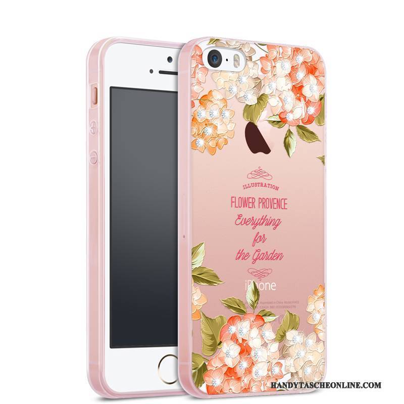 Hülle iPhone 5/5s Silikon Handyhüllen Trend, Case iPhone 5/5s Taschen Transparent Rosa