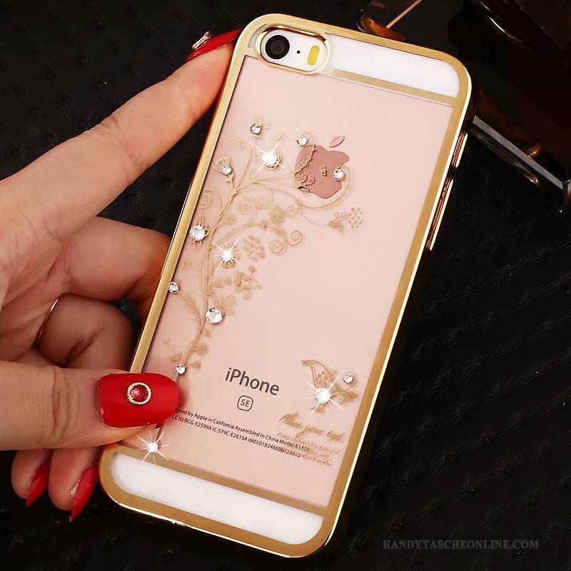 Hülle iPhone 5/5s Strass Handyhüllen Schwer, Case iPhone 5/5s Schutz Trend Rot