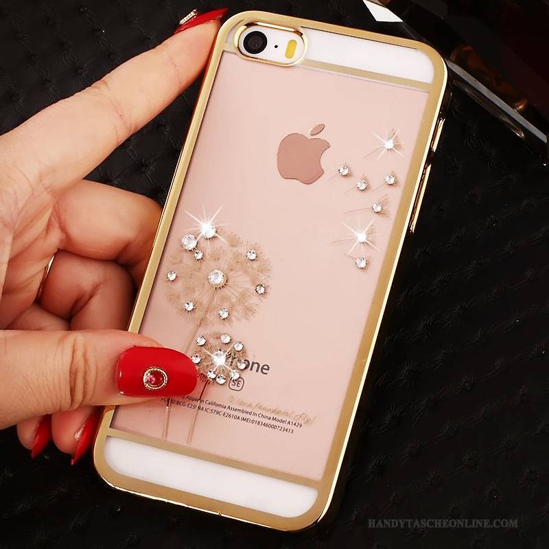 Hülle iPhone 5/5s Strass Handyhüllen Schwer, Case iPhone 5/5s Schutz Trend Rot