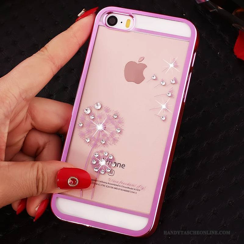 Hülle iPhone 5/5s Strass Handyhüllen Schwer, Case iPhone 5/5s Schutz Trend Rot