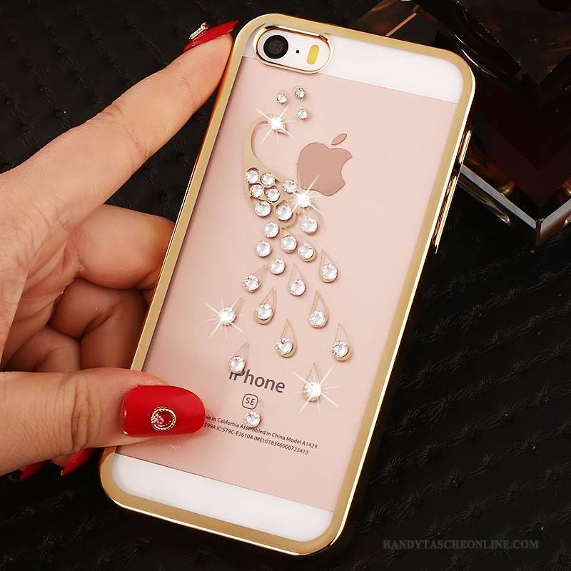 Hülle iPhone 5/5s Strass Handyhüllen Schwer, Case iPhone 5/5s Schutz Trend Rot