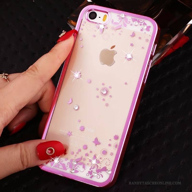 Hülle iPhone 5/5s Strass Handyhüllen Schwer, Case iPhone 5/5s Schutz Trend Rot