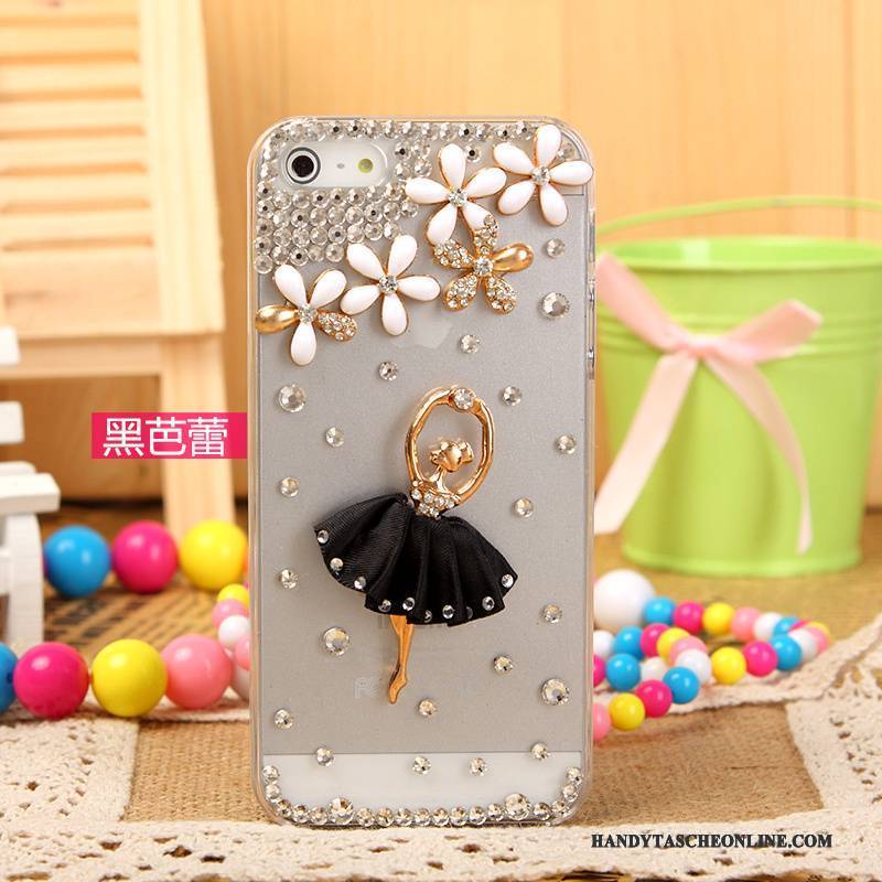 Hülle iPhone 5/5s Strass Handyhüllen Silber, Case iPhone 5/5s Schutz Weiß