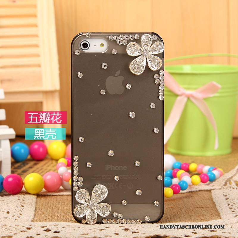 Hülle iPhone 5/5s Strass Handyhüllen Silber, Case iPhone 5/5s Schutz Weiß