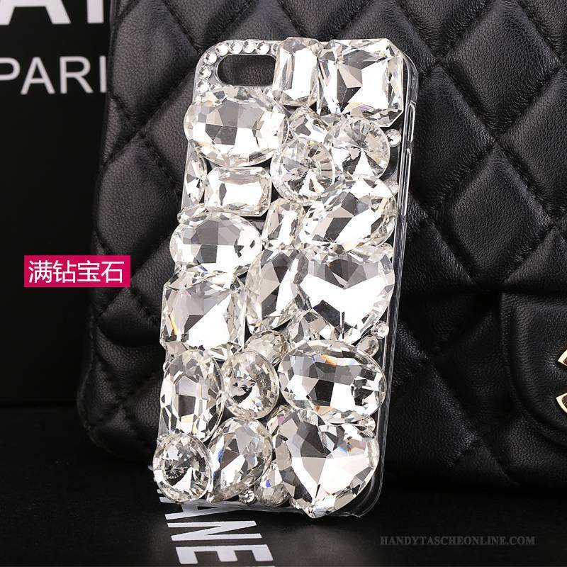 Hülle iPhone 5/5s Strass Handyhüllen Silber, Case iPhone 5/5s Schutz Weiß