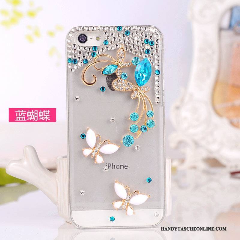 Hülle iPhone 5/5s Strass Handyhüllen Silber, Case iPhone 5/5s Schutz Weiß