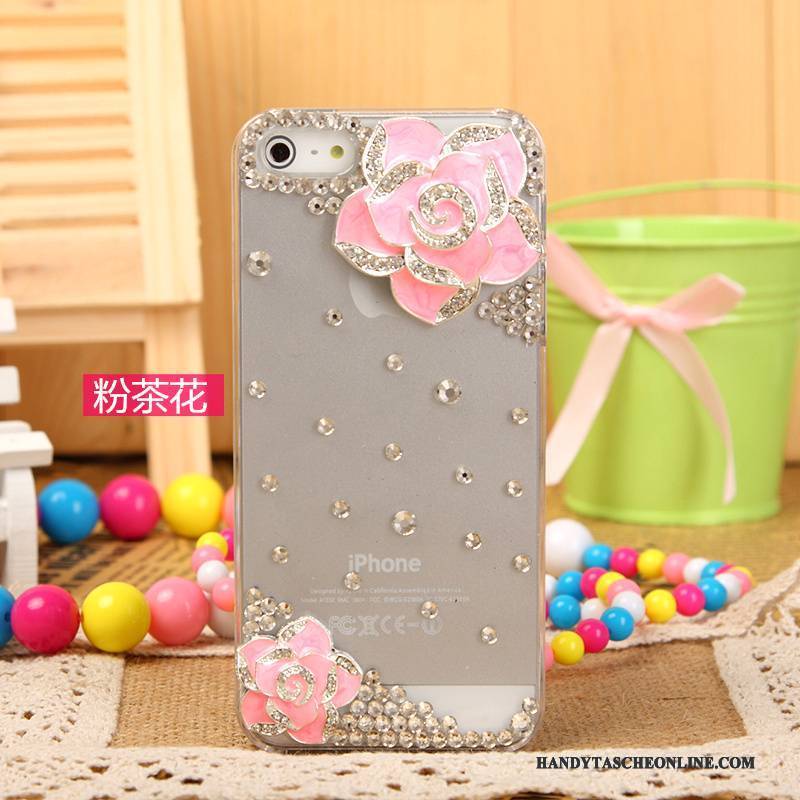 Hülle iPhone 5/5s Strass Handyhüllen Silber, Case iPhone 5/5s Schutz Weiß