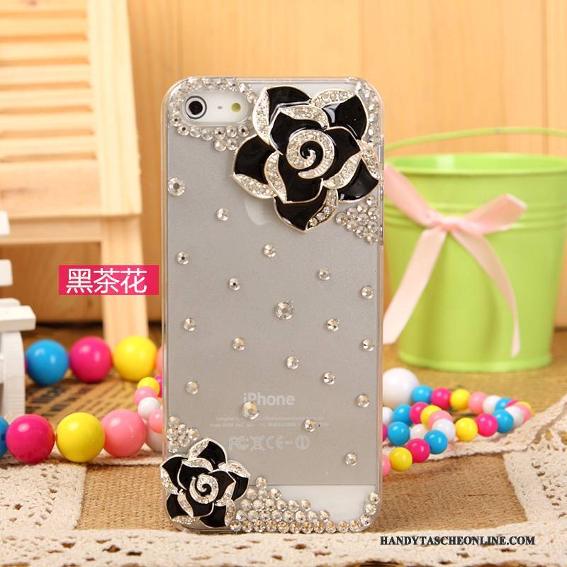 Hülle iPhone 5/5s Strass Handyhüllen Silber, Case iPhone 5/5s Schutz Weiß