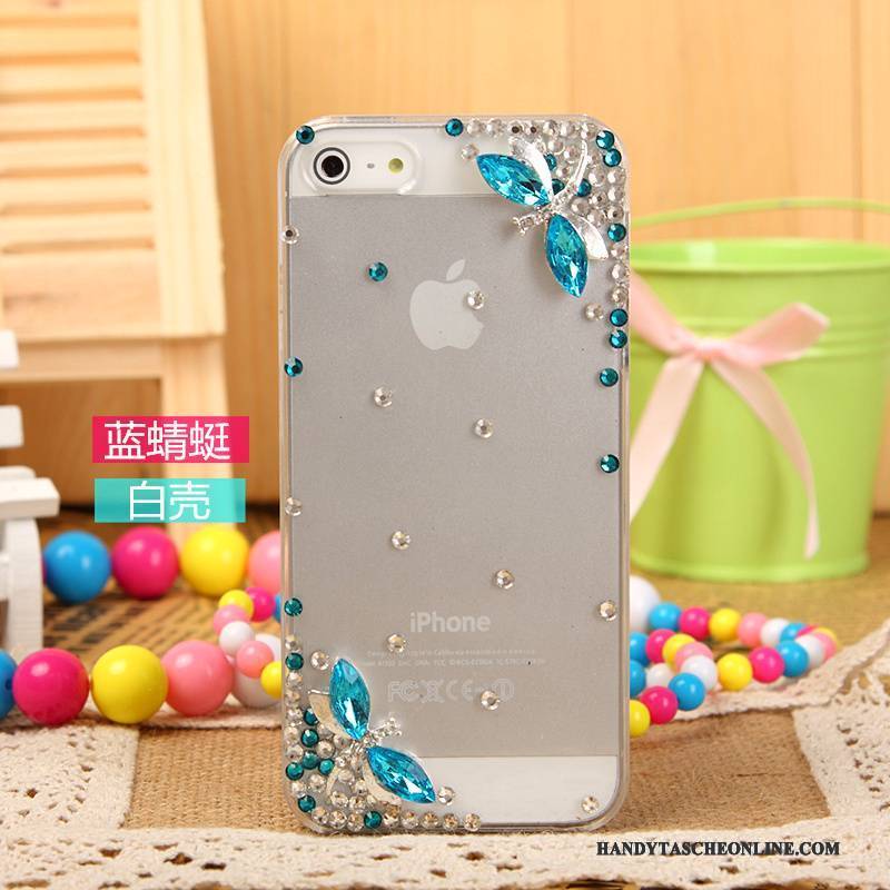 Hülle iPhone 5/5s Strass Handyhüllen Silber, Case iPhone 5/5s Schutz Weiß