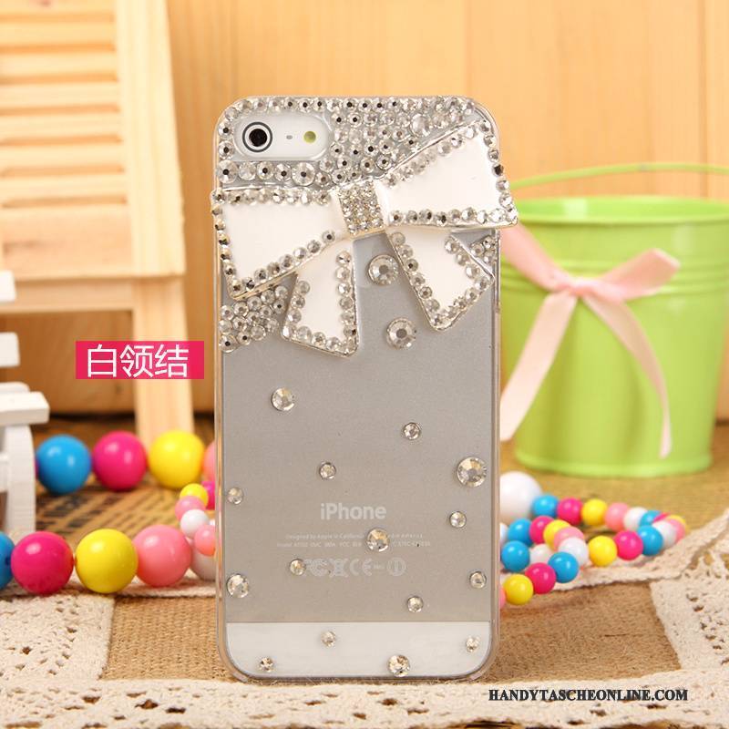 Hülle iPhone 5/5s Strass Handyhüllen Silber, Case iPhone 5/5s Schutz Weiß