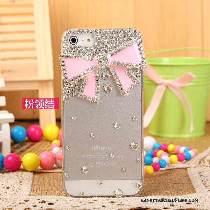 Hülle iPhone 5/5s Strass Handyhüllen Silber, Case iPhone 5/5s Schutz Weiß