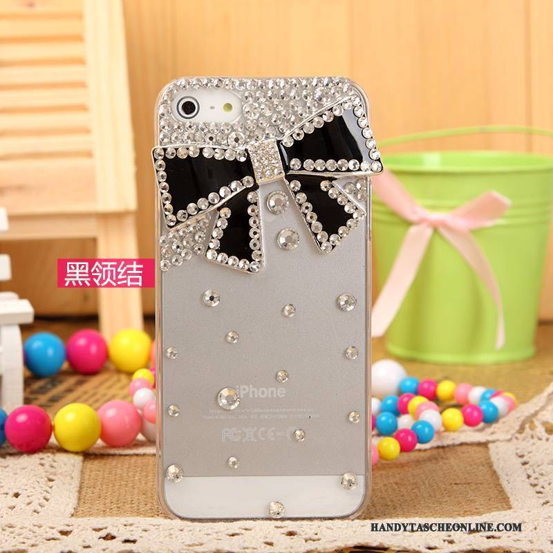 Hülle iPhone 5/5s Strass Handyhüllen Silber, Case iPhone 5/5s Schutz Weiß