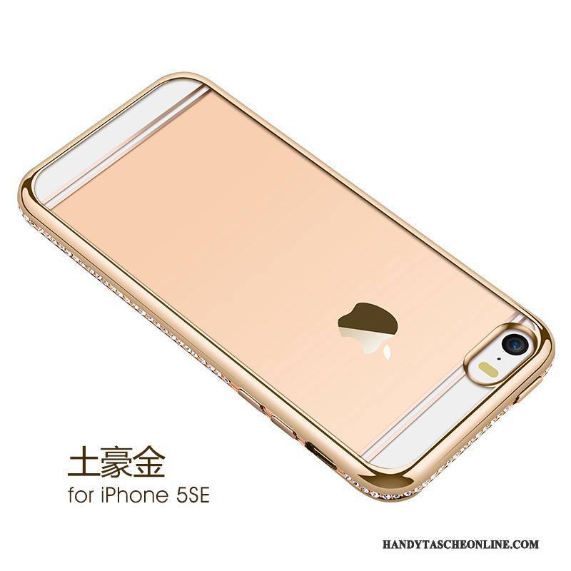 Hülle iPhone 5/5s Strasssteinen Rosegold Trend, Case iPhone 5/5s Silikon Handyhüllen Rosa